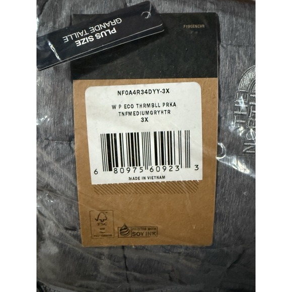 The North Face Thermoball Eco Parka Size 3X  NFOA4R34DYY-3X Grey Women's - Picture 6 of 6